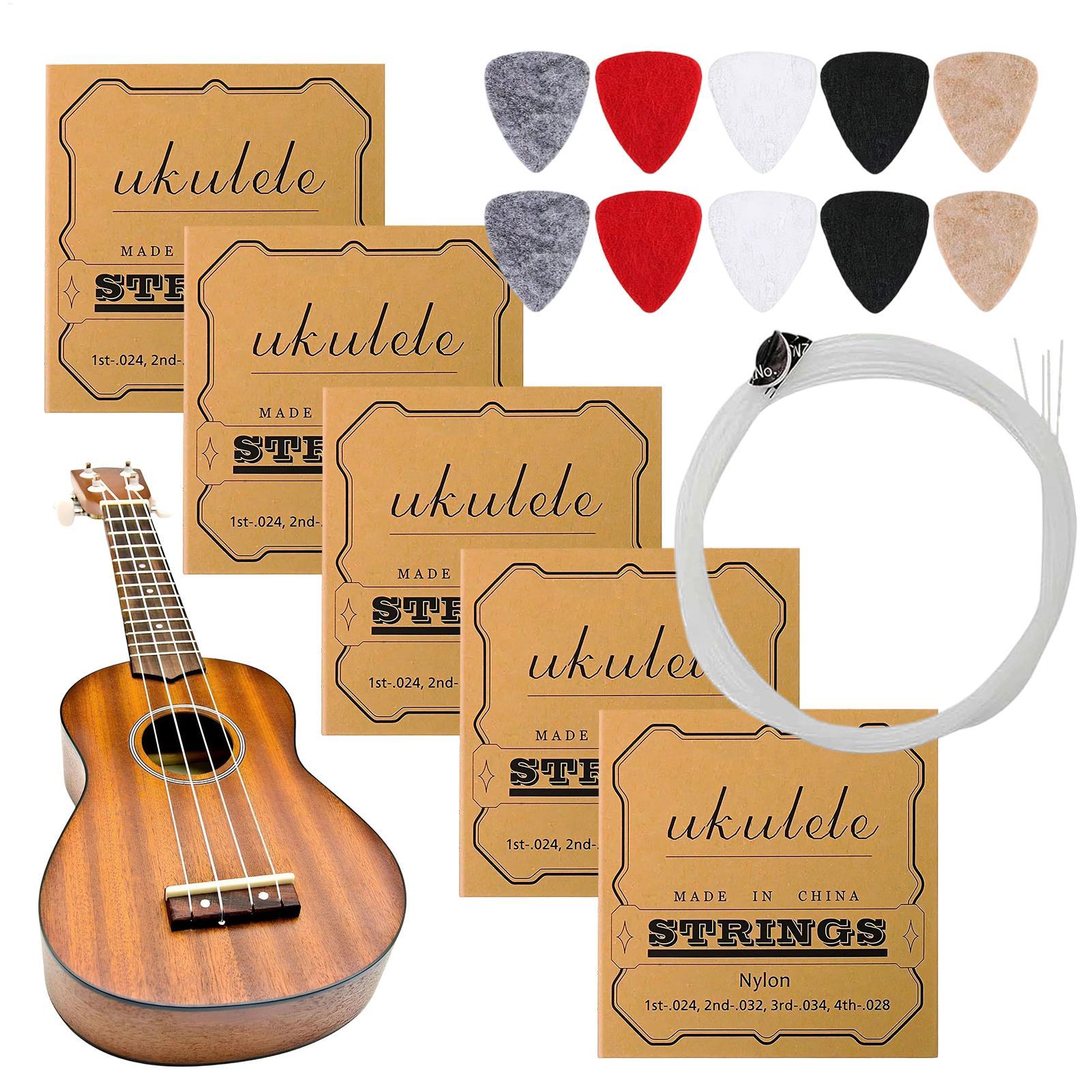 Ukulele Beginner Kit - 5 Set Ukulele Telleri Seti Soprano
