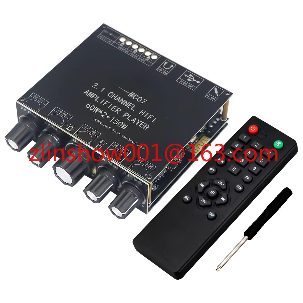 Audio Music Equalizer - 2*60W+150W Subwoofer Bluetooth 5.3 Güç Amplifikatörü
