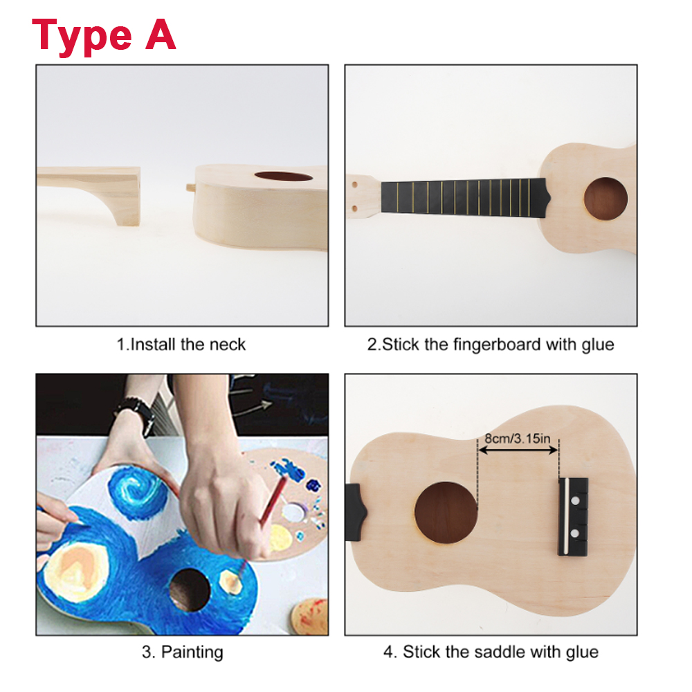 DIY Ukulele 21 Inç Kiti Geyik  - Ukulele Beginner Kit incelemesi ve fiyatı